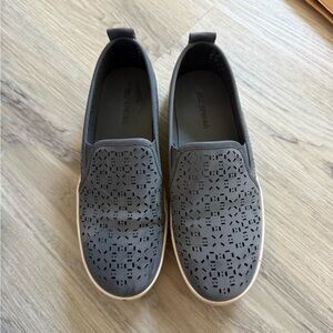 Call It Spring Gray Perforated Slip-On Sneakers